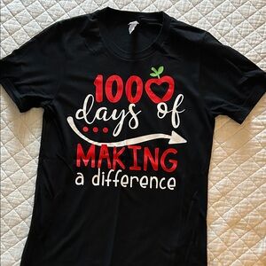 Bella Canvas Black Tee with Red and White Vinyl Print